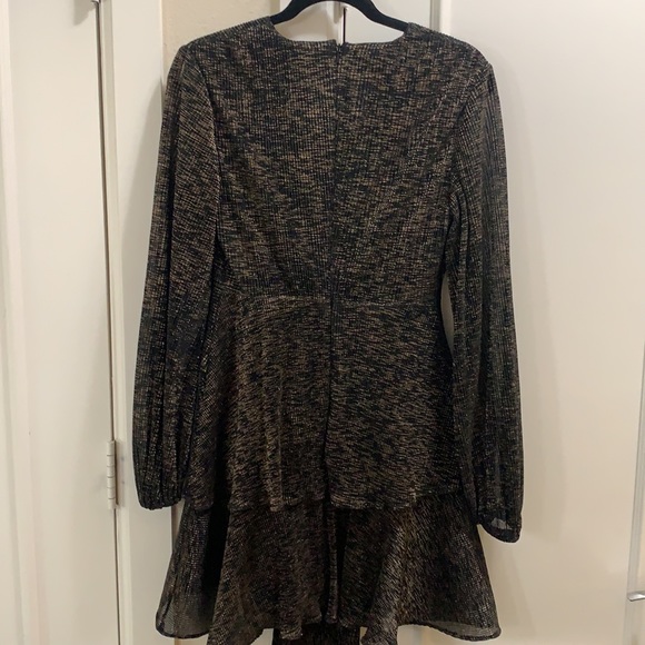 C/MEO COLLECTIVE -black and gold long sleeve dress - Picture 3 of 4